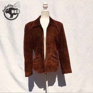 Colebrook & Co. 100% suede leather zip up jacket L